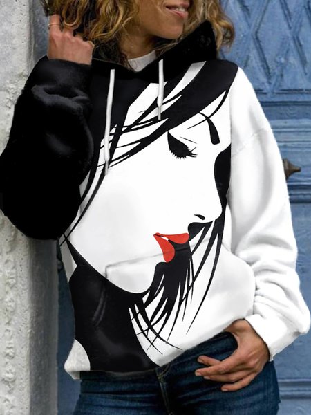 

Casual Autumn Figure Hoodie Regular Fit Long sleeve Regular Regular Regular Size Sweatshirts for Women, Black, Hoodies & Sweatshirts