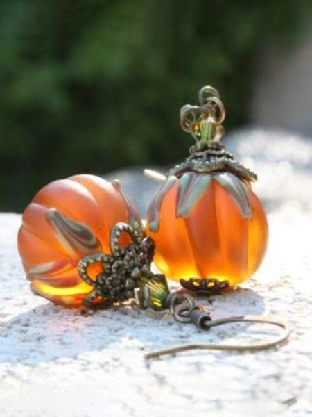 

Casual Halloween Retro Pumpkin Earrings Funny Earrings, As picture, Jewelry