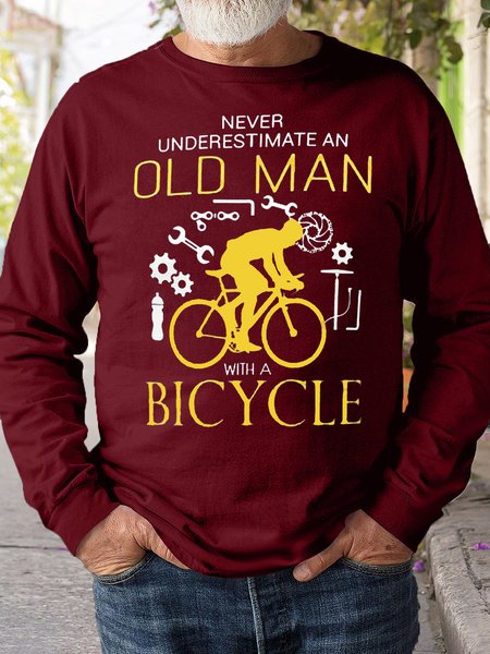 

Mens Road Bike Cycling Letter Crew Neck Sweatshirt, Red, Hoodies&Sweatshirts