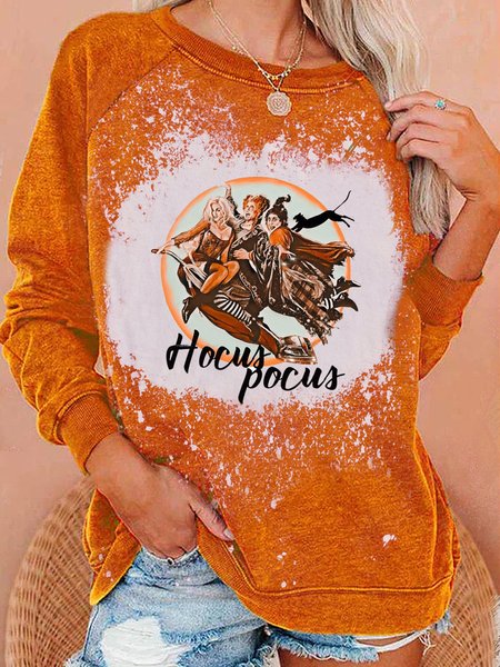 

Halloween Casual Loose Crew Neck Sweatshirts, Orange, Sweatshirts & Hoodies