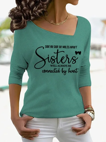 

Side By Side Or Miles Apart Sisters Will Always Be Connected By Heart Svg Knit Long Sleeve T-Shirt, Green, T-Shirts