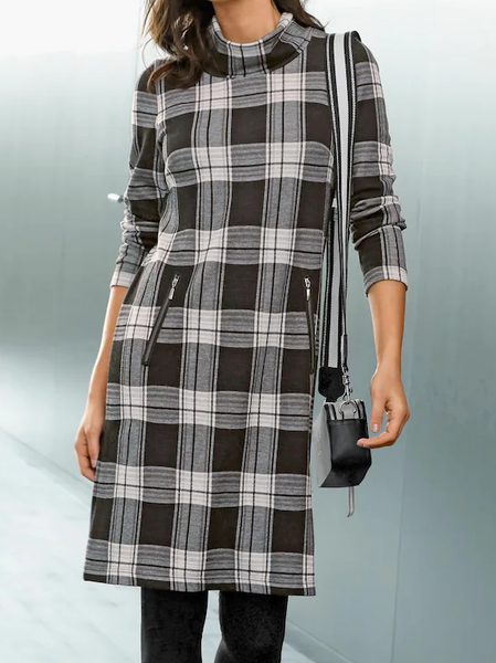 

Casual Cotton-Blend Geometric Dresses, Multicolor, Mini Dresses
