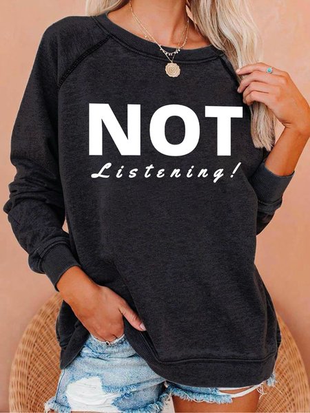 

Lilicloth X Kat8lyst Not Listening Women's Sweatshirt, Black, Hoodies&Sweatshirts