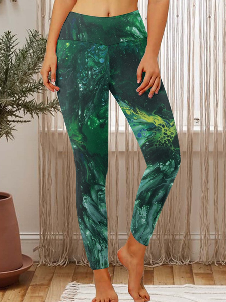 

Lilicloth x Kat8lyst Casual Abstract Art Print Leggings, As picture, Leggings