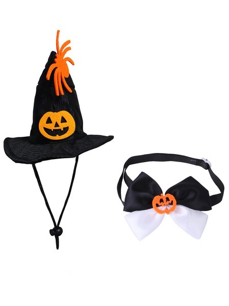 

Halloween Pet Hat and Tie Set Cat and Dog Festive Decoration, Color2, Accessories