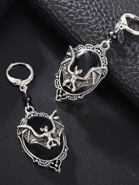 

Halloween Personality Bat Black Jewel Earrings, As picture, Earrings
