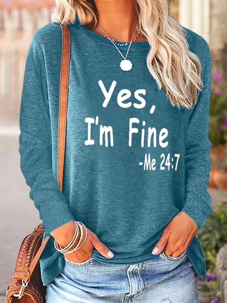 

Women Funny Yes, Green, Long sleeves