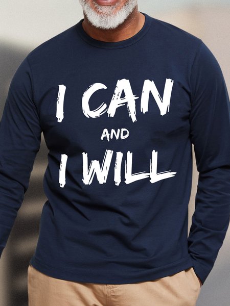 

Lilicloth X Kat8lyst I Can And I Will Men's Long Sleeve T-Shirt, Deep blue, Long Sleeves
