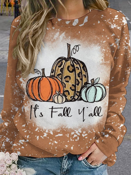 

Womens Its Fall Yall Halloween Crew Neck Casual Sweatshirt, As picture, Hoodies&Sweatshirts