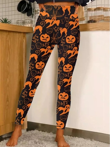 

Womens Halloween Print Leggings, As picture, Leggings