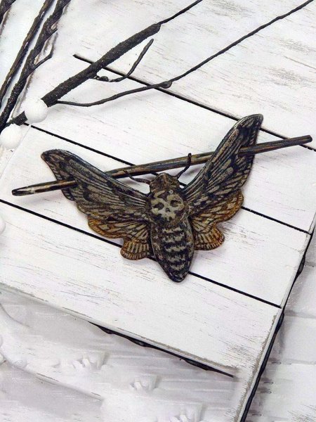 

Halloween Retro Moth Skull Hairpin, Color2, Accessories