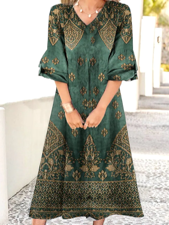 

Casual Cotton-Blend Dresses, Green, Dresses