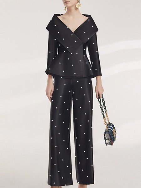 

Urban Polka Dots Regular Fit Fashion Pants, Black-white, Pants