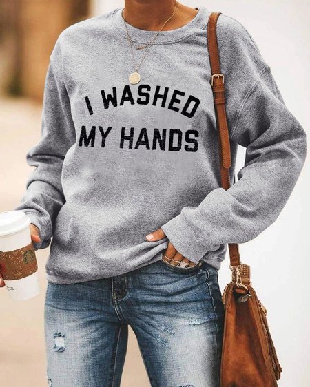 

Casual Text Letters Autumn Micro-Elasticity Regular Fit Cotton-Blend H-Line Regular Regular Size Sweatshirts for Women, Deep gray, Hoodies & Sweatshirts