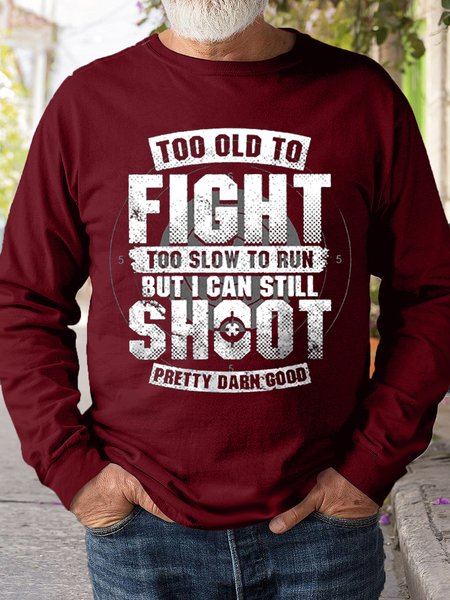 

Mens Too Old To Fight I Can Still Shoot Sweatshirt, Red, Hoodies&Sweatshirts