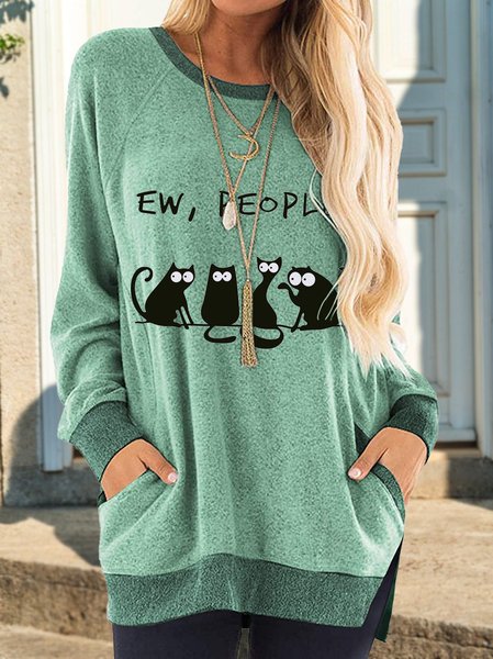

Women Casual Animal Autumn Micro-Elasticity Daily Regular Fit Regular Regular Regular Size T-shirt, Green, T-Shirts