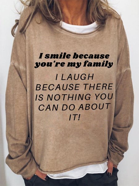 

Lilicloth X Kat8lyst I Smile Because You're My Family Women's Sweatshirt, Light brown, Hoodies&Sweatshirts