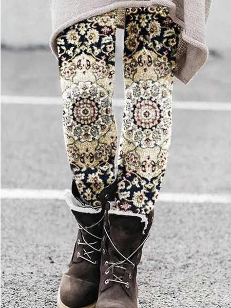 

Floral Regular Fit Leggings, Multicolor, Leggings
