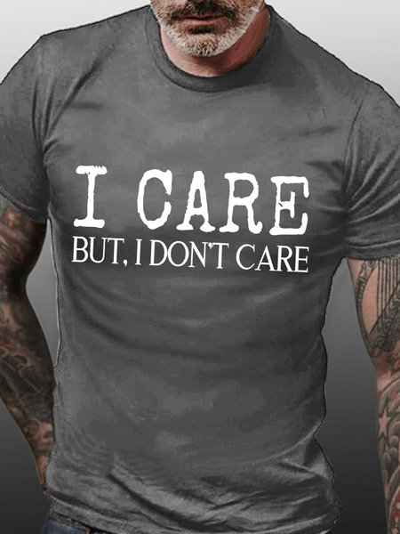 

Lilicloth X Kat8lyst I Care But I Don't Care Men's T-Shirt, Deep gray, T-shirts