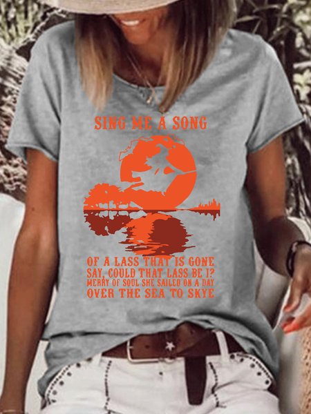

Womens Sing Me A Song Halloween Casual T-Shirt, Gray, T-shirts