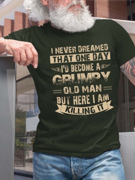 

Men Grumpy Old Men Casual Text Letters T-Shirt, Darkgreen, T-shirts