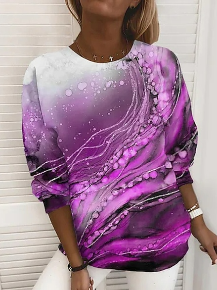 

Casual Ombre Autumn Daily Loose Long sleeve Crew Neck Cotton-Blend Regular Sweatshirts for Women, Multicolor, Sweatshirts & Hoodies