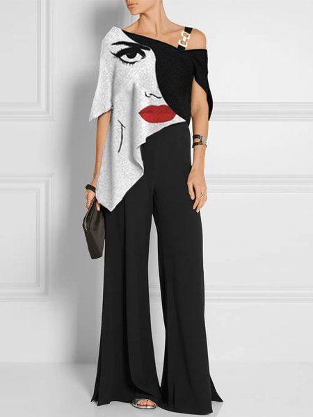 

Urban Regular Fit Abstract Jumpsuit, Black-white, Jumpsuits