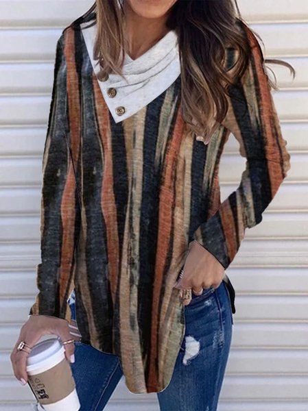 

Casual Cross Neck Regular Fit Top, Brown, Tunics