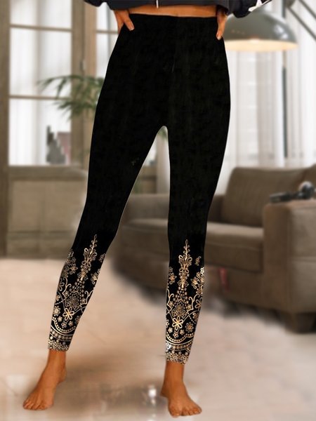 Loose Vacation Ethnic Leggings