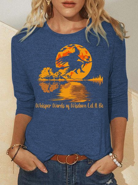 

Womens Whisper Words Of Wisdom Let It Be Halloween Long Sleeve Top, Blue, Long sleeves