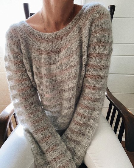 

Casual Striped Crewneck Pullover Sweater, Gray, Sweaters