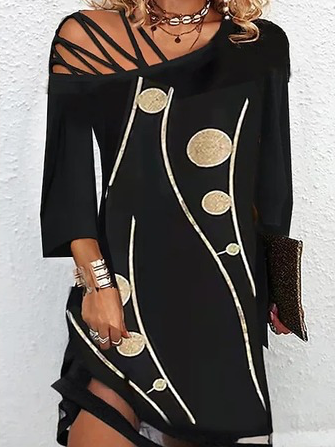 

Casual Loose Asymmetrical Dress, Black, Formal Dresses