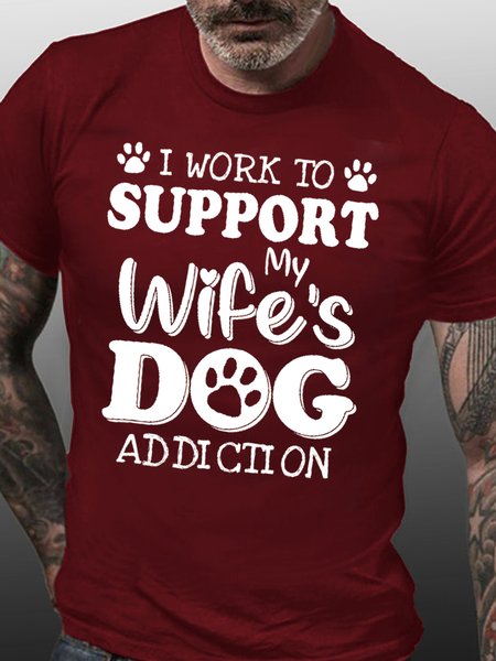

Mens Funny Dog Lover Letters T-Shirt, Red, T-shirts