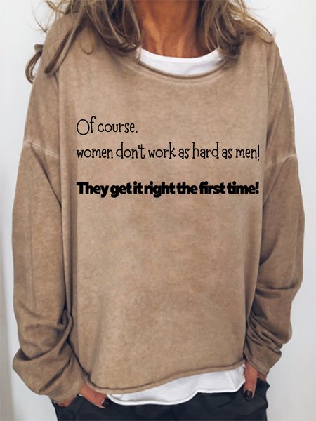 

Lilicloth X Kat8lyst Women Don't Work As Hard As Men Women's Sweatshirt, Light brown, Hoodies&Sweatshirts
