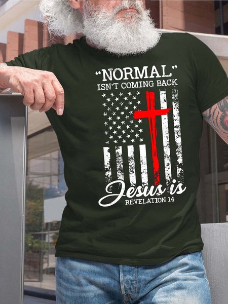 

Men's Normal Isn’t Coming Back Casual T-shirt, Darkgreen, T-shirts