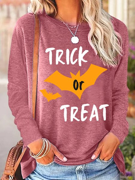 

Lilicloth X Kat8lyst Trick Or Treat Women's Long Sleeve T-Shirt, Pink, Long sleeves