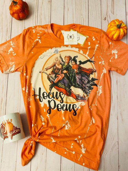 

Halloween Crew Neck Figure Casual T-Shirt, Orange, T-Shirts