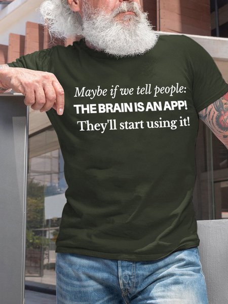 

Lilicloth X Kat8lyst The Brain Is An App Men's T-Shirt, Green, T-shirts
