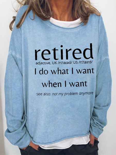 

Women Funny Graphic Retired Simple Sweatshirt, Light blue, Hoodies&Sweatshirts