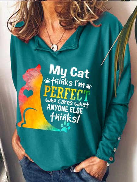 

Womens Cat Lover Sweatshirt, Green, Hoodies&Sweatshirts
