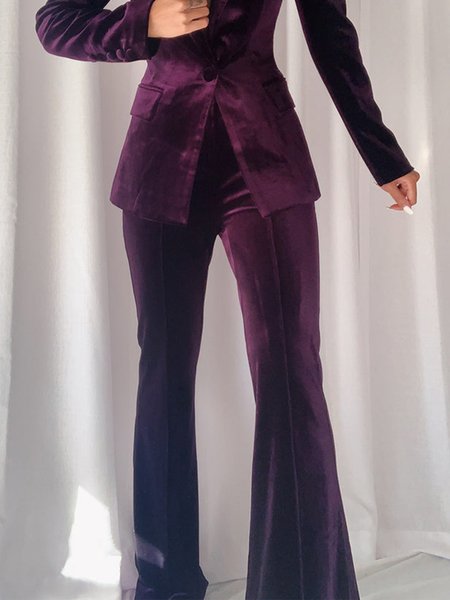 

Urban Plain Regular Fit Fashion Pants, Purple red, Pants