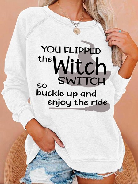 

Lilicloth X Paula You Flipped The Witch Switch Women's Sweatshirt, White, Hoodies&Sweatshirts
