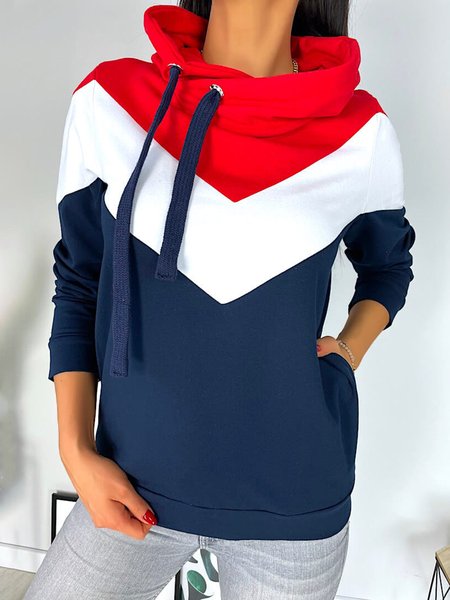 

Casual Color Block Autumn Polyester Micro-Elasticity Daily Long sleeve Regular Regular Size Sweatshirts for Women, Multicolor, Sweatshirts & Hoodies