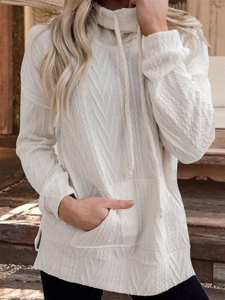 

Mixed cotton twist Pullover drawstring sweater plus size, Off white, Sweatshirts & Hoodies