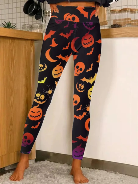 

Womens Halloween Casual Leggings, As picture, Leggings