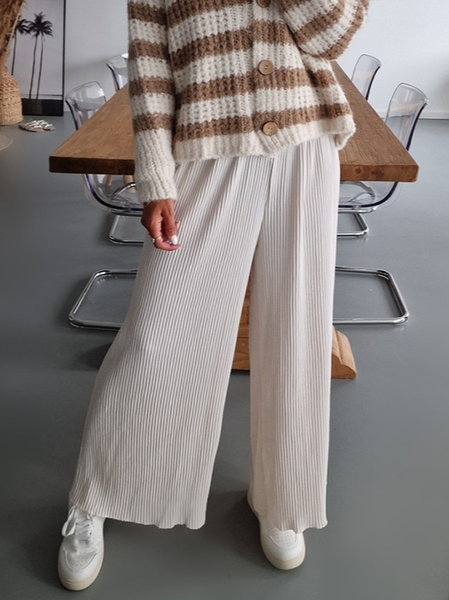 

Casual Plain Loose Cotton-Blend Wide leg pants Casual Pants, White, Pants