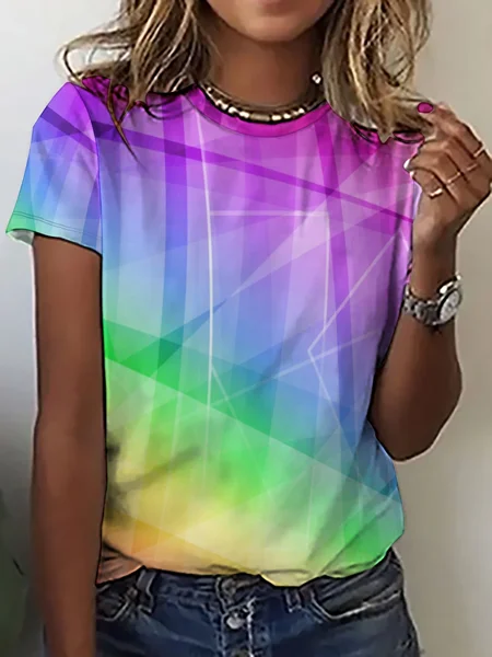 

Lilicloth X Paula Rainbow Geometric Women's T-Shirt, As picture, T-shirts