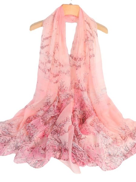 

Boho Floral Ombre Long Scarf Shawl, Pink, Scarves & Gloves