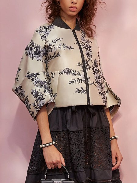

Loose Urban Floral Three Quarter Jacket, Multicolor, Jackets