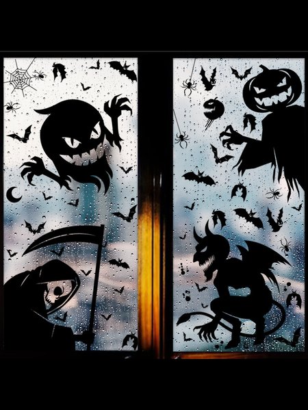 

Halloween Decorative Funny Wall Sticker Grim Reaper Pumpkin Demon Ghost Sticker, As picture, Home & Garden & Decorations